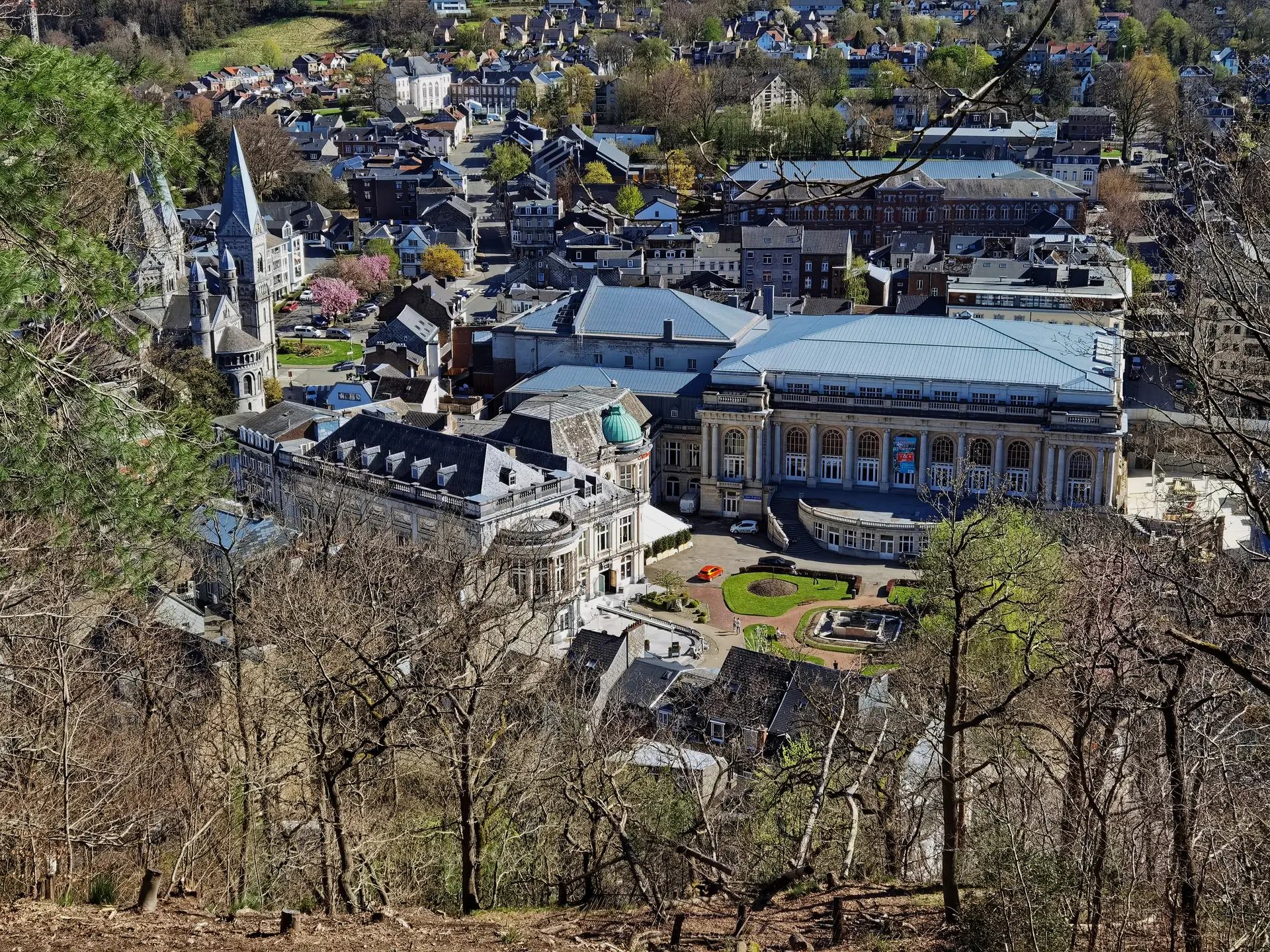 The modern Thermes de Spa thermal complex designed by Claude Strebelle, showing contemporary spa architecture in the original spa town